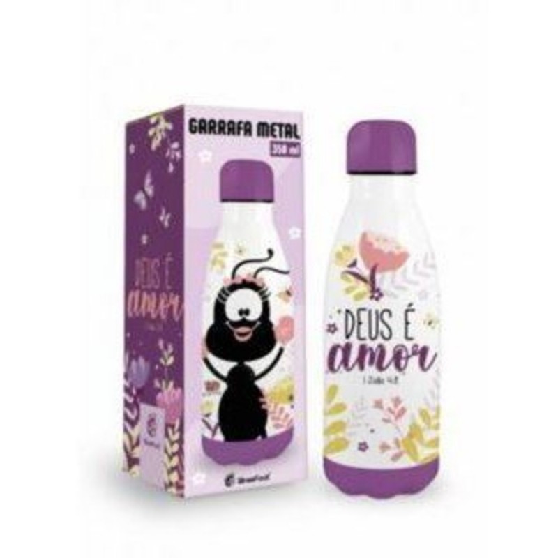 Garrafa Termica Metal Neo 350ml Fe1 - Smiliguido Deus e Amor