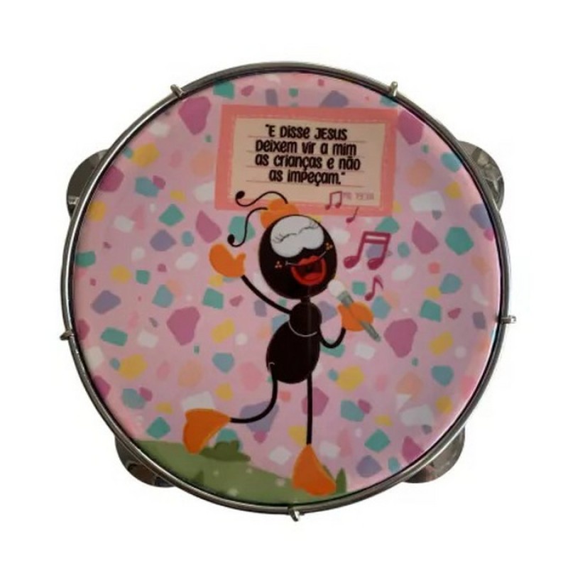 Pandeiro 8" Fórmica Pink, Pele Smilinguido Faniquita 1T, C/ Capa